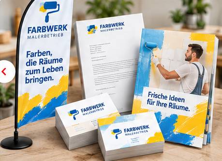 Flyer und Werbemittel für einen Malerbetrieb