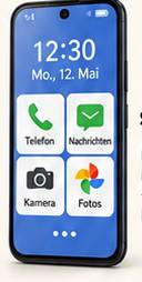 Smartphone mit Telefon, Nachrichten, Kamera und Fotos