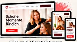Designillustration einer Website für Friseure und Dienstleister
